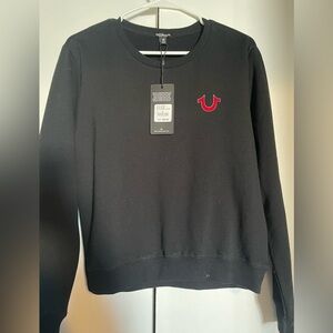 True Religion Black Pullover with Red Detail